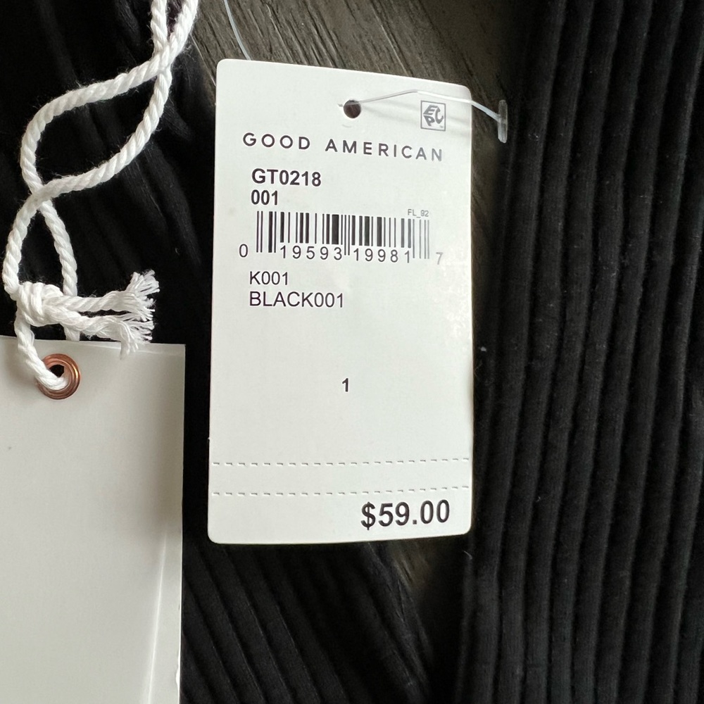 Good American cropped mock neck ribbed top - Picture 4 of 4